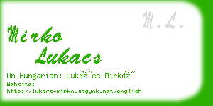 mirko lukacs business card